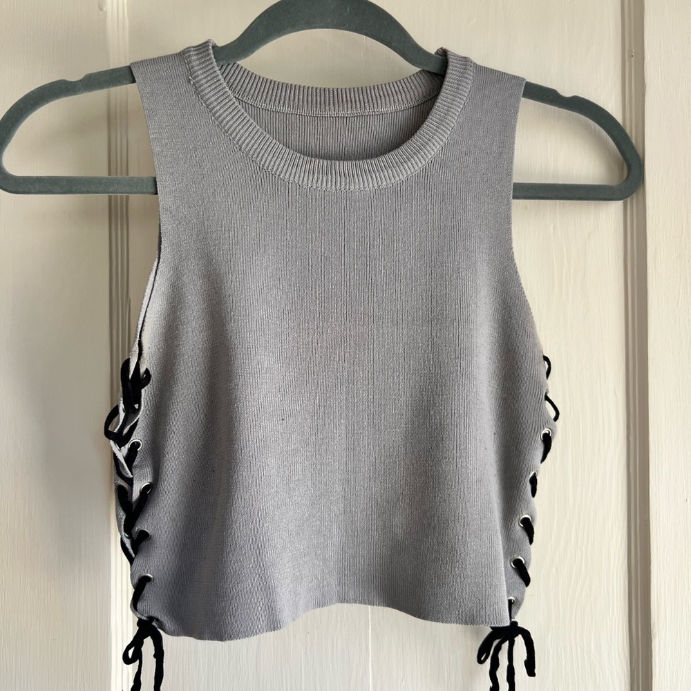 Grey Crop Top